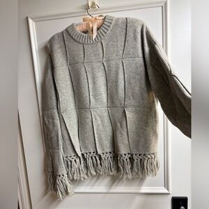 COS grey inter weave fringe sweater